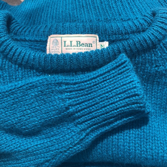 Vintage L. L. Bean 100% wool sweater, teal size M - Picture 3 of 3